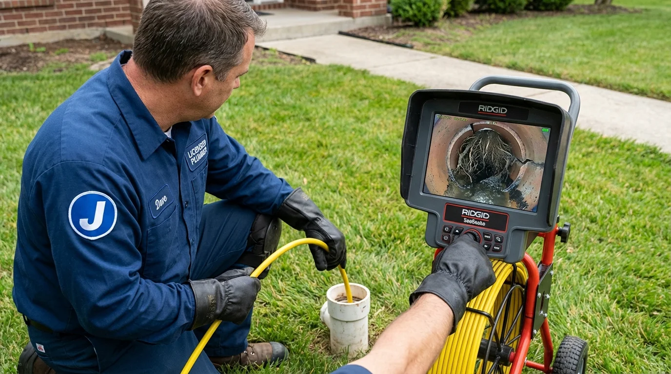 Sewer camera inspection being performed by Johns Plumbing LLC in Northvale